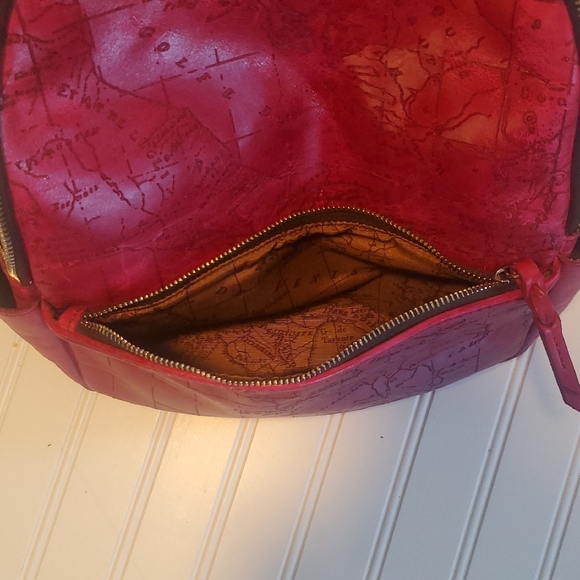 Patricia Nash Vintage Laser Map Turi Pink Red Backpack Leather main image 8